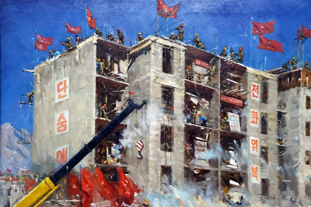 Arbeiter beim Bau von einem Wohnhaus